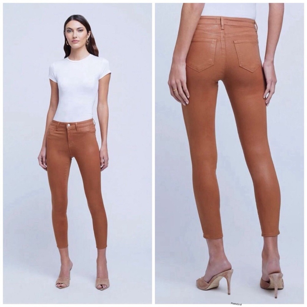 L' Agence Margot High Rise Coated Jean Size 25 NWT